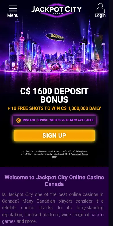 Jackpot City on a phone