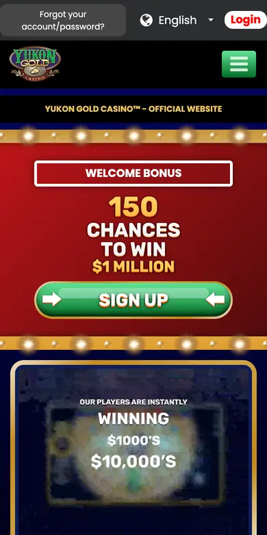 Yukon Gold mobile lobby