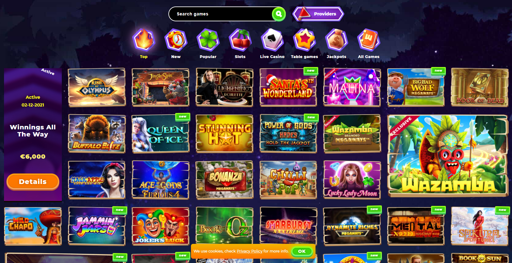 Games of Wazamba Casino